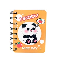 Carnet de notes mini INS Panda dessin animé à spirale, mignon et portable, format A7, avec texte inspirant, idéal pour les étudiants