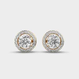 Diamond Stud <b>Earrings</b> in 925 Sterling <b>Silver</b> Stylish Designer Fine Jewelry for Bridal Anniversary Everyday Fashion - Product Image 4