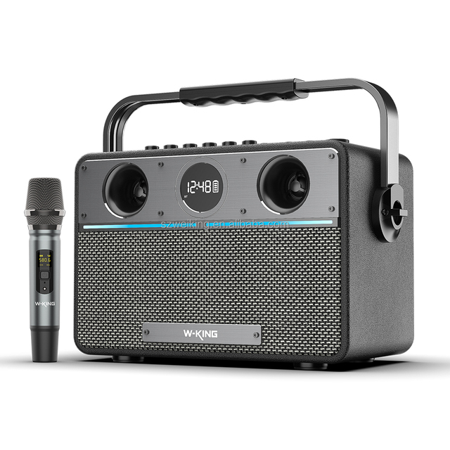 W-KING T16S for 5.3 Home Wooden Speaker with Super Bass Woofer 80W RMS Power Built-in Mic Screen Display & Remote Control
