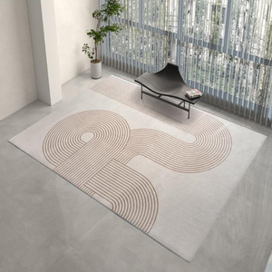 Minimalista polipropilene poliestere seta intrecciata Area tappeti irregolare convesso modello per la camera da letto soggiorno e uso domestico dei bambini - Product Image 1