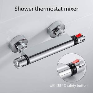 Robinet thermostatique monocommande avec cartouche céramique et ensemble de douche pluie pour baignoire - Product Image 5