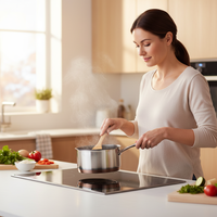 Eagle Catering Fond en cuivre antiadhésif 16cm/18cm Casserole en acier inoxydable Ensemble de casseroles Ustensiles de cuisine Base en cuivre Cuisson