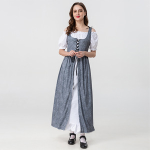 Vestido Retro Goddess con Hombros Descubiertos, Encaje, Cintura Ajustable con Lazos, Diseño de Parches, Transpirable, para Uso Diario o de Fiesta - Product Image 2