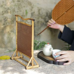 <b>Bamboo</b> Small <b>Screen</b> Desktop Ornament Partition Foldable Tea Ceremony Utensil Anji Woven Meilu <b>Bamboo</b> - Product Image 3