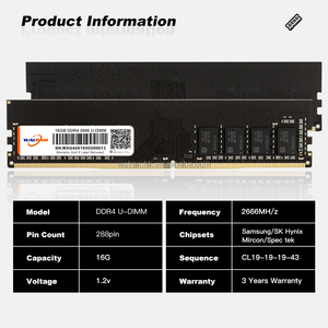 Memoria RAM WALRAM DDR4 32GB 3200MHz U-DIMM para Escritorio, Overclocking XMP, 3 Años de Garantía - Product Image 4