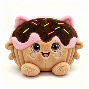 Custom Cupcake Plush <b>Backpack</b> Food-Themed <b>Cat</b> Design Dessert Style PP Cotton Filled Unisex 11-30CM Christmas - Product Image 5