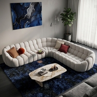 Modernes Luxus-Stoffsofa-Set mit Massivholzrahmen Modulares L-förmiges Schlafsofa für Apartment Wohnzimmer Fitnessraum Keller Hotel