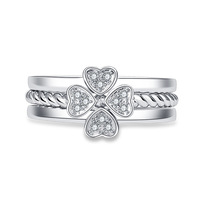 Juego de Anillos Apilables Desmontables 3 en 1 Clover Open, Anillos Apilables, Regalo de Navidad para Influencers y Mejores Amigas