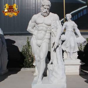 Estatua de Hércules Farnese de mármol grande, figura de <span class=keywords><strong>Dios</strong></span> griego occidental de tamaño real, escultura de diseño Natural para exteriores, tamaño personalizado a la venta - Product Image 3