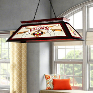 Lámpara Colgante Tiffany de 41 Pulgadas para Mesa de Billar, Bar en Casa, 6 Luces, Hecha a Mano, Material de Vidrio LED, para Comedor, Garantía de 2 Años - Product Image 1