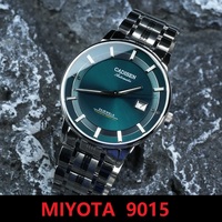 CADISEN – montre-bracelet mécanique Ultra-fine pour homme, avec mouvement japonais MIYOTA 9015, marque de luxe, cristal saphir à dôme unique, automatique