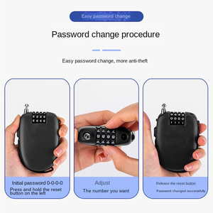 Cáp Khóa Có Thể Thu Vào 4 Chữ Số Kết Hợp Khóa Cho Xe Đạp Trượt Tuyết Túi Xe Máy Mũ Bảo Hiểm Kính Thiên Văn Dây Khóa Màu Đen - Product Image 5