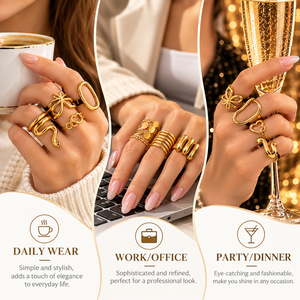 Edelstahl Vergoldeter Verstellbarer <span class=keywords><strong>Ring</strong></span> Unisex Mindestbestellmenge <span class=keywords><strong>5</strong></span> Stück - Product Image 6