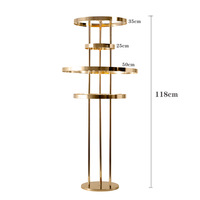 Support à fleurs en métal plaqué or de haute qualité, modèle E-10 de la marque LEXI, 118 cm, durable, centre de table décoratif pour mariage