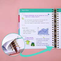 Agenda hebdomadaire A5 personnalisé avec couverture rigide et dorure, planificateur 2025-2026, carnet à spirales avec pages de séparation colorées