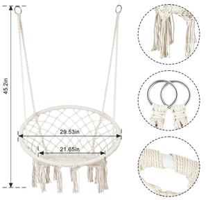 Chaise de salle à manger à siège unique portable durable avec <span class=keywords><strong>coussin</strong></span> Chaise balançoire suspendue d'extérieur au design moderne <span class=keywords><strong>pour</strong></span> les loisirs <span class=keywords><strong>pour</strong></span> la chambre à coucher - Product Image 4