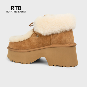 Giày bốt nữ da cừu thật lót lông cừu Giày bốt mùa đông ấm áp có lót lông thật - Product Image 4