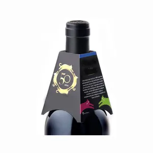 customized logo luxury wine bottle hang tag label wine bottle tags wine bottle neck hang tag