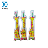 Pochette de cornue en forme de bouteille spéciale personnalisée sac d'injection en plastique PE flexible pour les boissons et l'emballage de jus d'eau