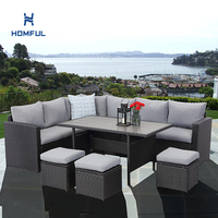 EMERSON Bistro Sets Patio Chair Garden Table Leisure Rattan Sofa Set Outdoor Wicker Rattan Furniture