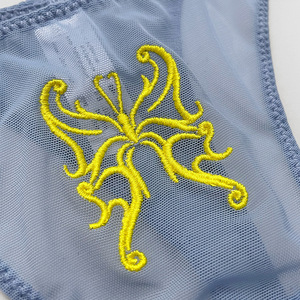 Factory Customized Women's Thin Breathable See Mesh Thong Animal Print Embroidery Triangle Sexy Low Waisted <strong>Nylon</strong> <strong>Panties</strong> - Product Image 4
