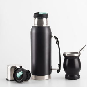 Ensemble de gourde à thé personnalisé, 8oz, <span class=keywords><strong>avec</strong></span> couvercle, bouteille Thermos, Bombilla en bois, <span class=keywords><strong>paille</strong></span> - Product Image 3