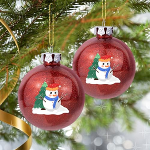 Ensemble de 60 mm de boules de Noël en verre transparent, décorations modernes à suspendre pour l'arbre de Noël - Product Image 4