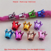 1 sac d'accessoires pour dreadlocks, coiffure, accessoires capillaires, dreadlocks tressées pour filles, perles colorées, perles couronne à grand trou, mode DIY