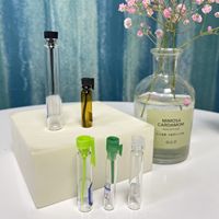 Grosir botol tabung tarik kaca transparan Mini 1ml 2ml 3ml tabung uji isi ulang untuk krim dan Diffuser Perawatan Kulit