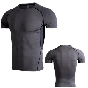 Custom high elastic men's sportswear gym clothes compression t shirt