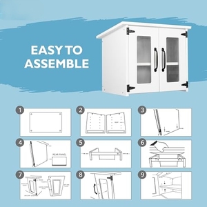 Petite bibliothèque extérieure - 22x14x19 pouces, kit de bibliothèque blanc, échange de livres résistant aux intempéries - Product Image 5