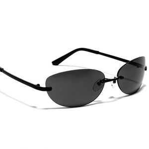 Gafas de Sol Retro de Lujo al por Mayor, Estilo Punk Metálico de los Años 2000, UV400, sin Montura, Ovaladas, para Hombre y Mujer - Product Image 5