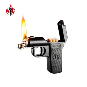 Api Lucu unik pistol minyak berbentuk kotak rokok lebih ringan, emulasional hadiah minyak tanah ringan dengan kasus