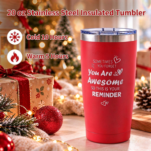 Vaso Aislado de Acero Inoxidable Rojo de 20 oz, Caja de Regalo, Juego de Regalo Promocional para Niñas, Regalos de Navidad - Product Image 2