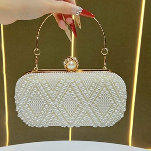 Nouvelle pochette de soirée de luxe rétro à motif carré, ornée de paillettes brillantes, sac à main de luxe pour cérémonie, pochette à perles - Product Image 3