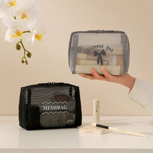 Large Capacity Nylon Mesh Cosmetic Bag Travel <b>Storage</b> with Zipper Closure <b>for</b> <b>Makeup</b> <b>Storage</b> - Product Image 1
