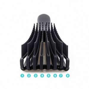 Cepillo para el cabello rizado de plástico con logotipo personalizado, cepillo desenredante con ocho filas y ventilación para mujer, cepillo de masaje - Product Image 4