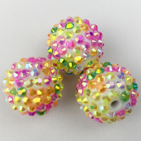 100pc/kantong Manik-manik Akrilik Bulat 20mm Bertabur Rhinestone Model Bola Disko untuk Pembuatan Pulpen, DIY Hari Valentine