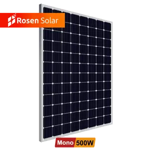 Rosen Enkele Monokristallijne 500Watt Mono 550W 600W 700 W 450 Watt Zonnepaneel Prijs India 12V 48V