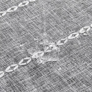 Gris Boho Glands Imperméable Lavable Heavy Duty Coton Lin Moderne Ferme Vintage Rideau <span class=keywords><strong>De</strong></span> Douche Bohème <span class=keywords><strong>Salle</strong></span> <span class=keywords><strong>De</strong></span> Bains Décor - Product Image 3
