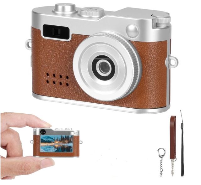 DC26 Mini Digital Camera 1080P HD Retro Keychain Camera 0.96" Screen OTG Adapter Vintage Compact Digital Camera Tiny for Gifts