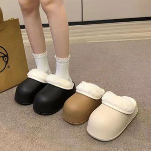 Botas Desmontables Impermeables de Felpa para Mujer, Cálidas para Usar en Interiores y Exteriores, de Color Sólido y Fáciles de Poner - Product Image 1