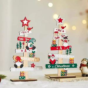 Wooden <b>Christmas</b> <b>Tree</b> Desktop Ornament <b>Mini</b> Decorative Figurine For Holiday Display - Product Image 1