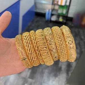 JXX Hot Sale Brass Women <b>Bangle</b> Bracelet Jewelry 2024 Arab Gold <b>Bangles</b> Design Dubai Gold Plated <b>Bangles</b> for Women - Product Image 3