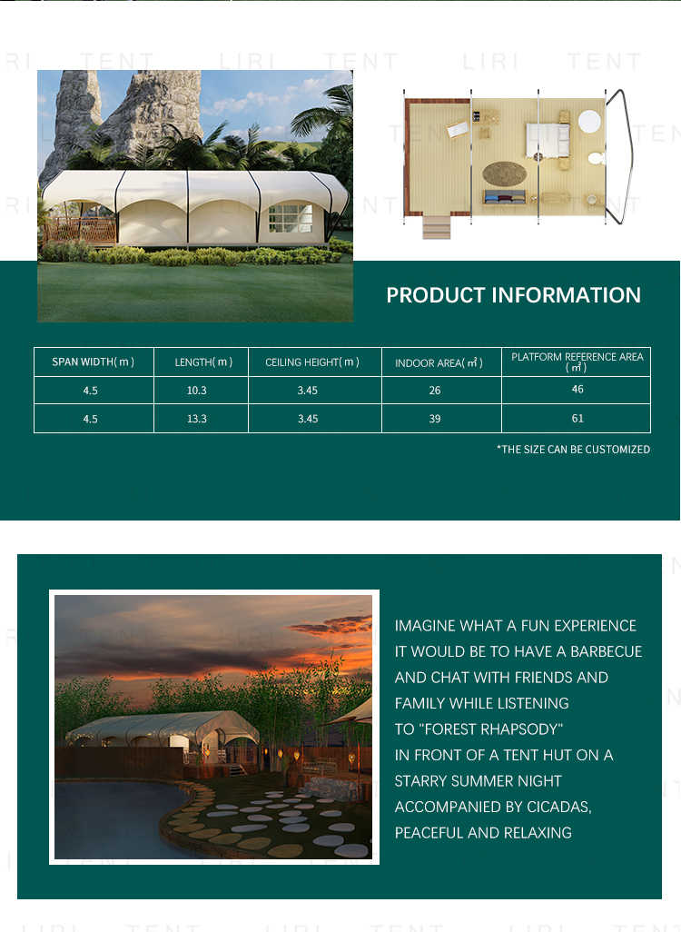 Waterproof Winter Glaming Hotel Luxury Cabin Hawaii Square Jungle Tents