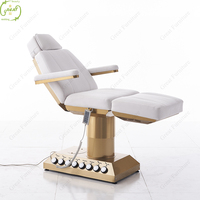 Table de massage moderne couleur avec logo personnalisable lit facial multifonctionnel beauté cils avec base dorée