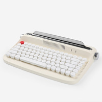 Clavier tactile de machine à écrire de bureau sans fil Tablette d'ordinateur Fashionable Retro Round Keycap English Version