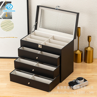 Top vente plusieurs paires étuis à lunettes oeil verre lunettes présentoir lunettes de soleil organisateur de stockage 24 fentes boîte en cuir