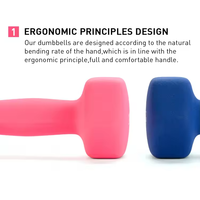 Ensemble d'haltères en fonte néoprène de 9 kg, ensemble d'haltères colorés avec support pour entraînement à domicile