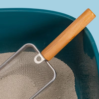 Litière pour chat en acier inoxydable et plastique, personnalisable, pratique, écologique, facile à nettoyer, avec poignée ergonomique longue et profonde pour tamisage, vente en gros